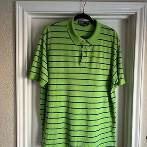 Polo by Ralph Lauren Lime Green Striped Polo Shirt